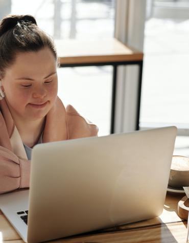 Young woman using a laptop