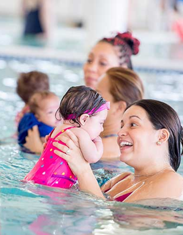 Moms & toddlers in pool