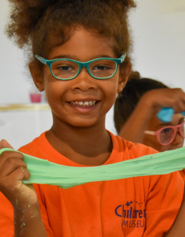 girl enjoying science camp