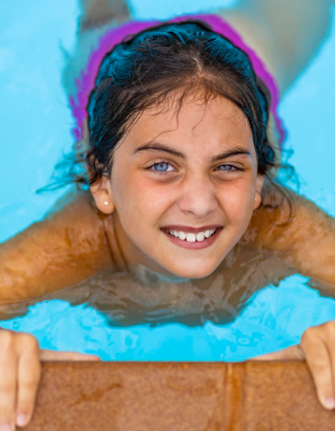 teen in pool