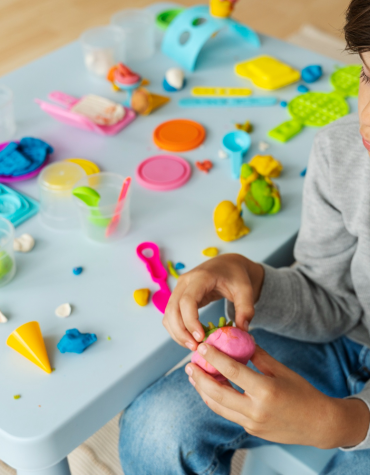 boy with play dough