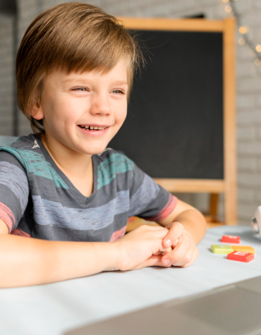 boy at table