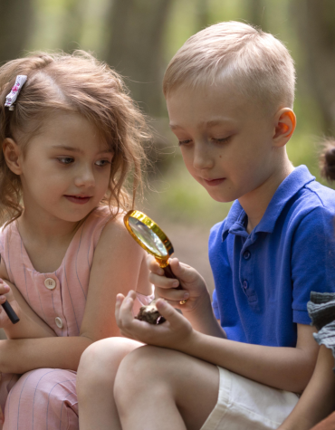 kids exploring nature