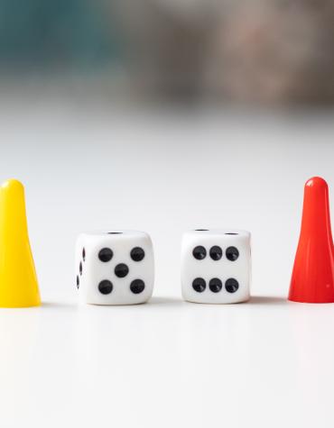 Ludo pieces and dice 