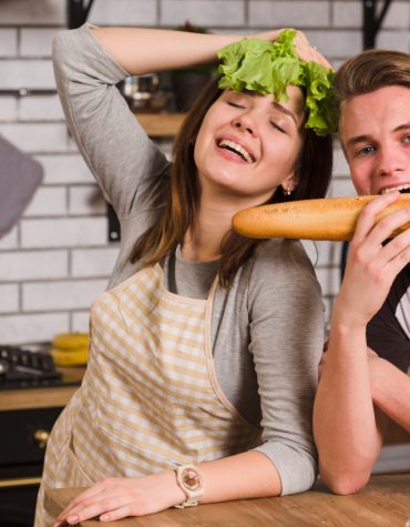 kids holding bread