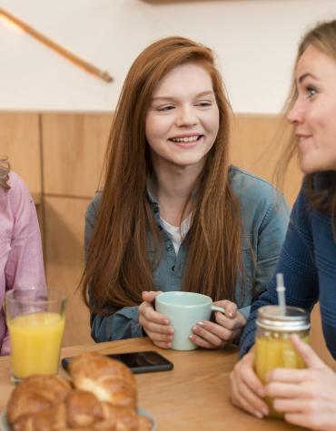 Teens having tea