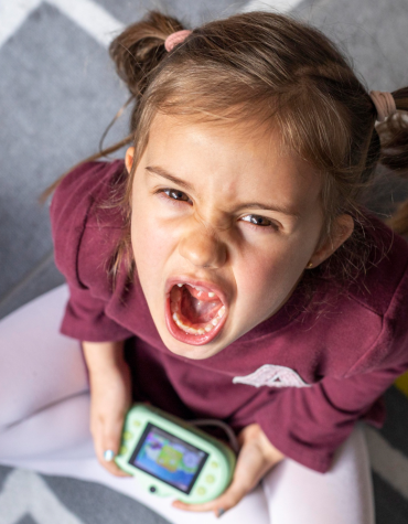 little girl on floor