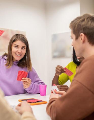 teens playing trivia