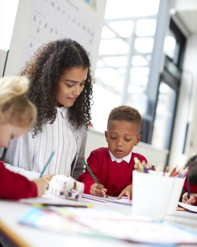 children learning in a classroom 